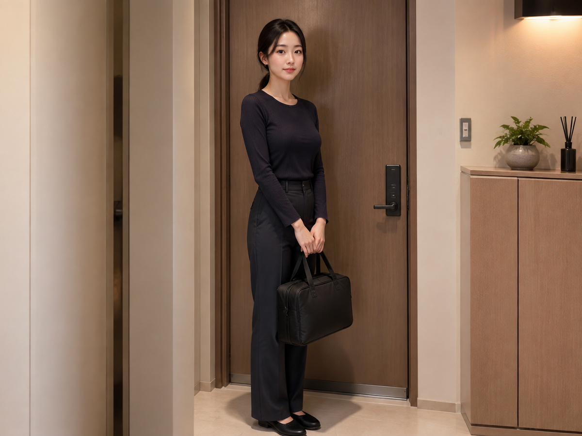 안산 방문 홈케어 일정을 준비하는 젊은 성인 한국 여성 관리사